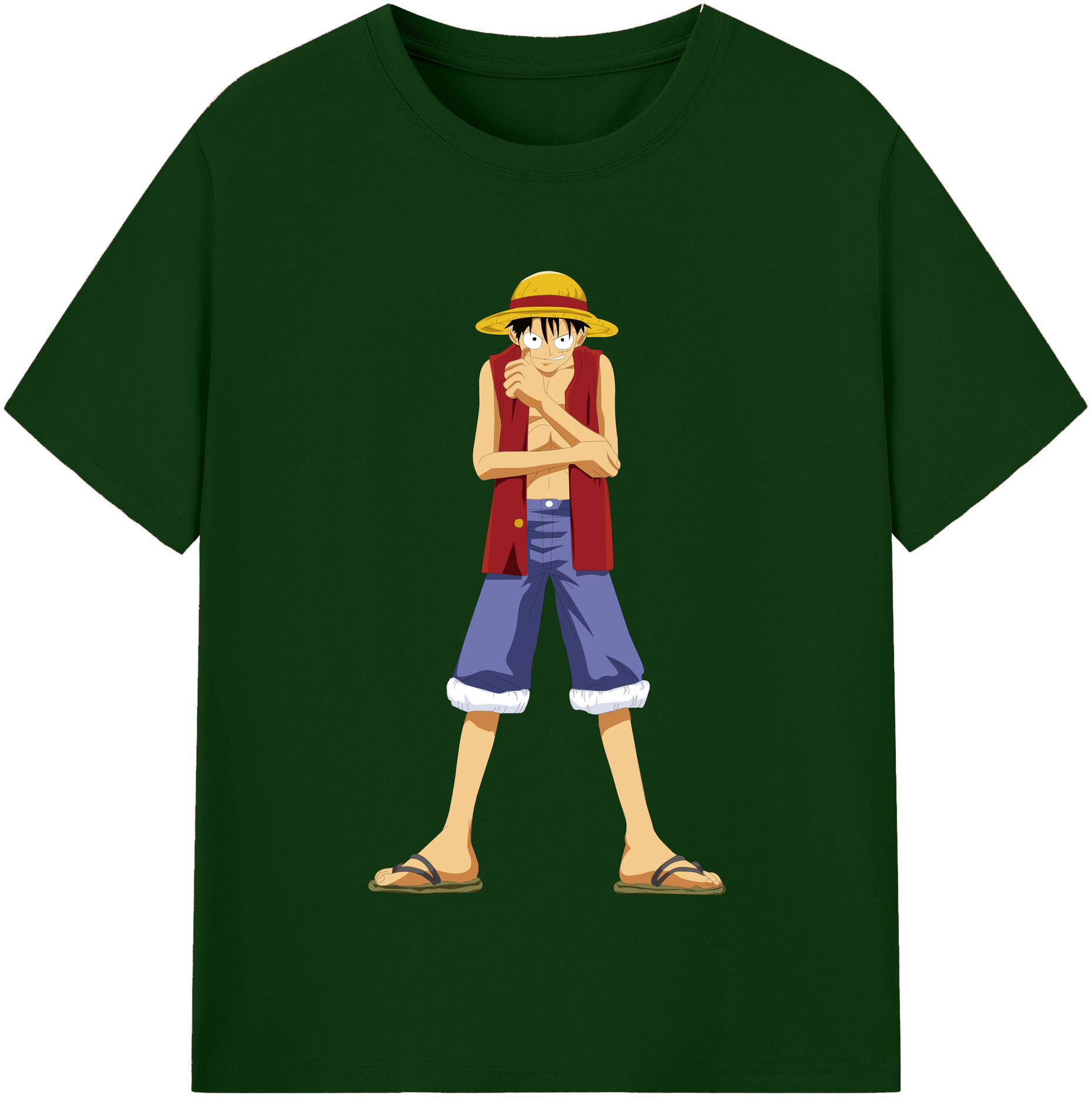 ワンピース モンキー・D・ルフィ ONE PIECE Monkey D. Luffy 綿100％半袖Tシャツ（フロントプリント）